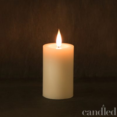 small flat top wax led candle